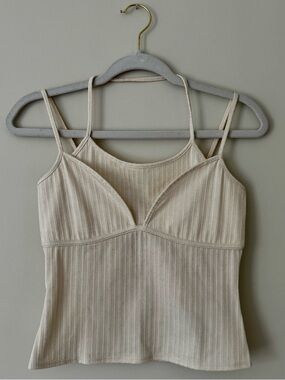 NWOT Reformation Jill Knit Layered Tank Top, Ivory – Small